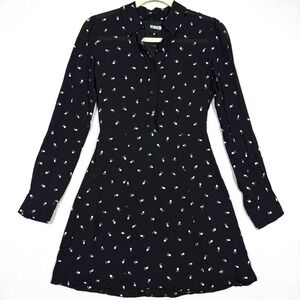 Reformation Dress Womens 2 Stella Floral Print Mini Keyhole Back Sheer Dainty